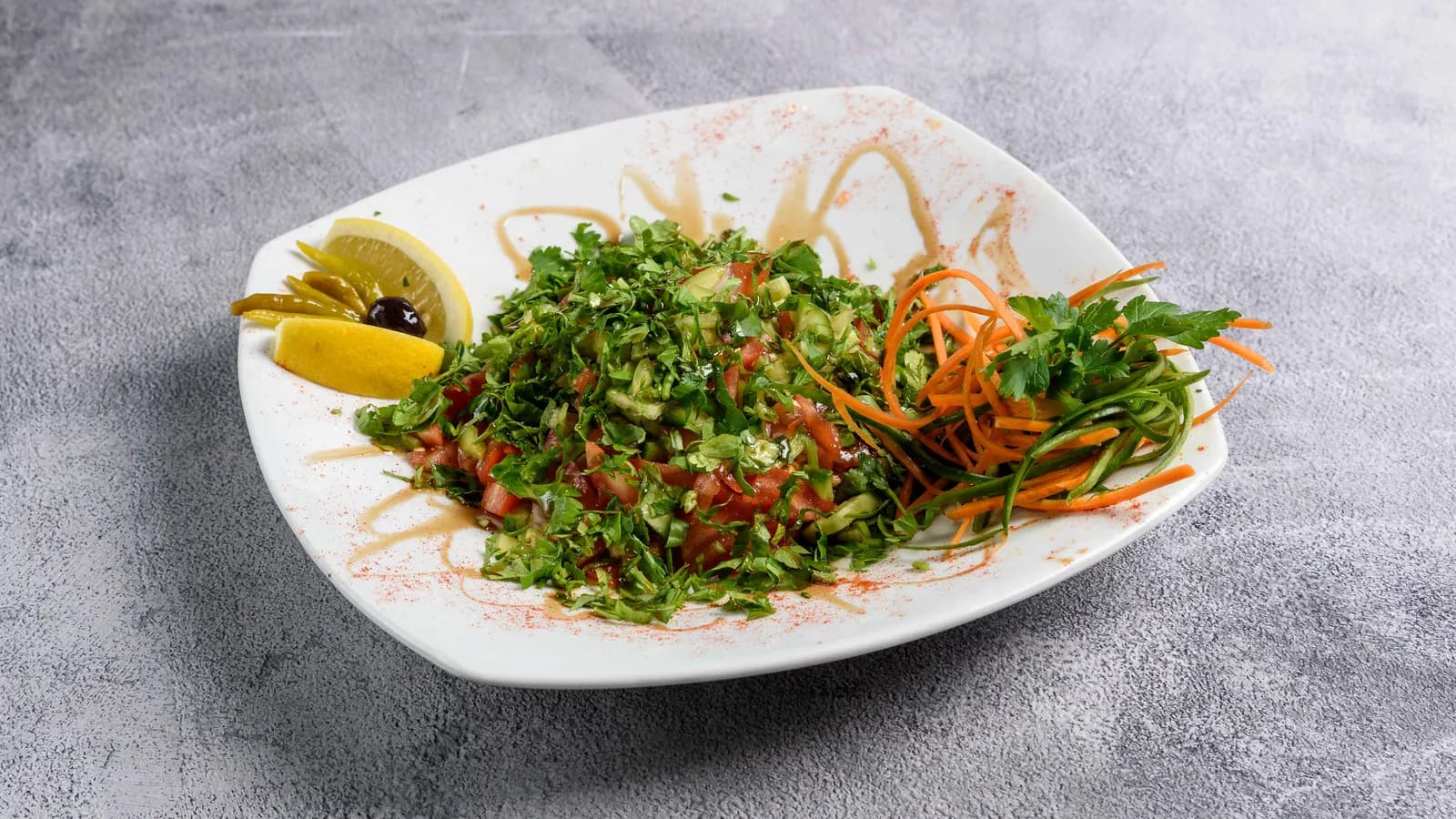 Spoon salad — fresh tomato, herbs & spices