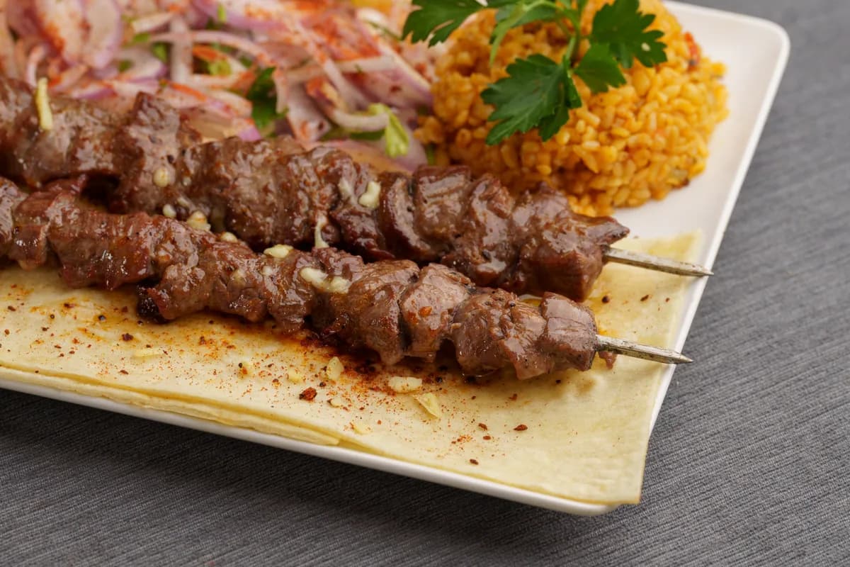 Lamb skewers from the grill